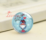 X-Mas Christmas Gnomes Glass Cabochons DIY Jewelry Making Findings