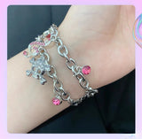 Y2k Accessories Sweet Cross Star Notes Charms Bracelets