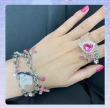 Y2k Accessories Sweet Cross Star Notes Charms Bracelets