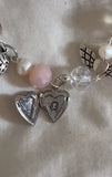 Y2k Pearl Bracelet Locket Beaded Bracelet