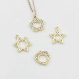 10pcs Zinc Alloy Hollow Flower Heart Charms for DIY Jewelry Making