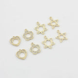 10pcs Zinc Alloy Hollow Flower Heart Charms for DIY Jewelry Making