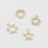 10pcs Zinc Alloy Hollow Flower Heart Charms for DIY Jewelry Making