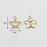 10pcs Zinc Alloy Hollow Flower Heart Charms for DIY Jewelry Making