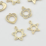 10pcs Zinc Alloy Hollow Flower Heart Charms for DIY Jewelry Making