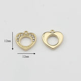 10pcs Zinc Alloy Hollow Flower Heart Charms for DIY Jewelry Making