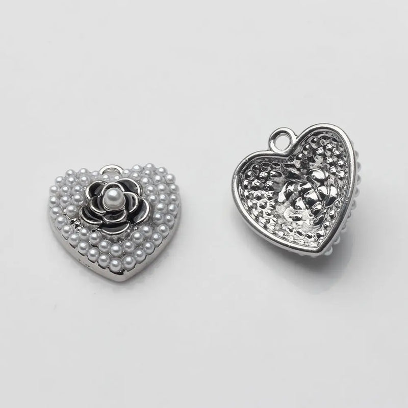 Heart Flower Charms for DIY Earrings Bracelets Jewelry Making