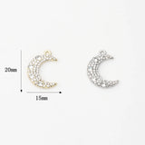 Zinc Alloy Moon Charms 6pcs/lot Zircon Inlaid DIY Earring Making