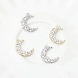 Zinc Alloy Moon Charms 6pcs/lot Zircon Inlaid DIY Earring Making