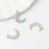Zinc Alloy Moon Charms 6pcs/lot Zircon Inlaid DIY Earring Making