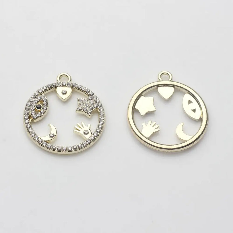 Moon Star Charms 6pcs Zinc Alloy DIY Earring Making Accessories