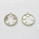 Moon Star Charms 6pcs Zinc Alloy DIY Earring Making Accessories