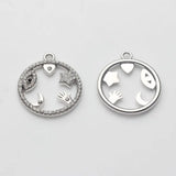 Moon Star Charms 6pcs Zinc Alloy DIY Earring Making Accessories