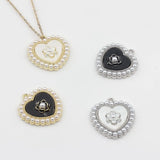 Zinc Alloy Rabbit Heart Flowers Pearl Pendant Charms 6pcs/lot