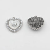 Zinc Alloy Rabbit Heart Flowers Pearl Pendant Charms 6pcs/lot