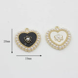 Zinc Alloy Rabbit Heart Flowers Pearl Pendant Charms 6pcs/lot