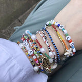 Boho Rope Bangle Baroque Pearl Bracelet