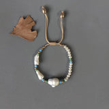 Boho Rope Bangle Baroque Pearl Bracelet