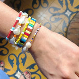 Boho Rope Bangle Baroque Pearl Bracelet