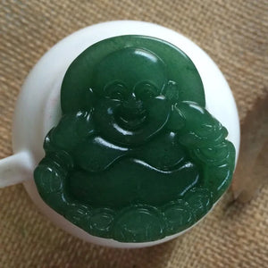 Green Jade Stone Malay Buddha Pendant Chain