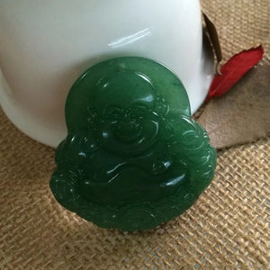 Green Jade Stone Malay Buddha Pendant Chain