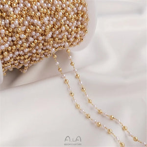 14K Pearl Rice Bead Gourd Isolation Chain for DIY Necklace Bracelet