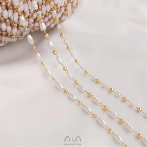 14K Pearl Rice Bead Gourd Isolation Chain for DIY Necklace Bracelet