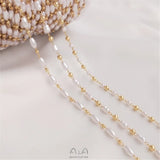 14K Pearl Rice Bead Gourd Isolation Chain for DIY Necklace Bracelet