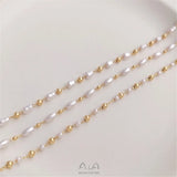 14K Pearl Rice Bead Gourd Isolation Chain for DIY Necklace Bracelet