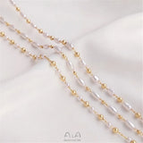 14K Pearl Rice Bead Gourd Isolation Chain for DIY Necklace Bracelet