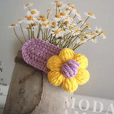 Crochet Yarn Hairpin Hair Accessories Flowers Rainbow Avocado Children Hairpin