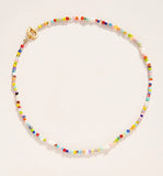 Crystal Beads Bohemian Choker Necklace with Freshwater Pearl Pendant