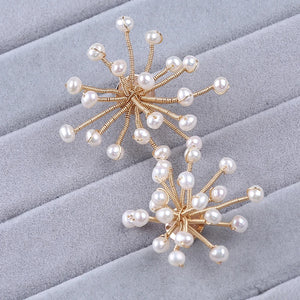 Freshwater Pearl Flower Earrings for Women Party Jewelry
