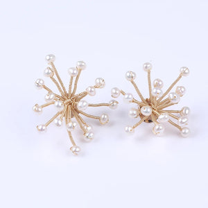 Freshwater Pearl Dangle Flower Earrings for Women