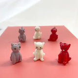 Glazed Glass 3D Kitten Ornament DIY Earrings Pendant