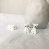 Glazed Glass 3D Kitten Ornament DIY Earrings Pendant