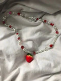 Sweet Strawberry Pendant Necklace for Women Y2K