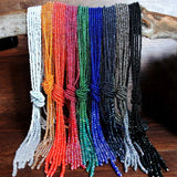 Colorful Bead Necklace Crystal Tassel Sweater Chain Bohemian Style