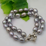 Gray Freshwater Rice Pearl Bracelet for Women Jewelry