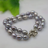 Gray Freshwater Rice Pearl Bracelet for Women Jewelry