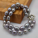Gray Freshwater Rice Pearl Bracelet for Women Jewelry