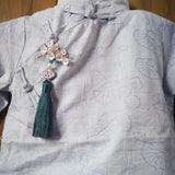 Nature Plum Blossom Tassel Fan Pendants Hanfu Accessories Charms