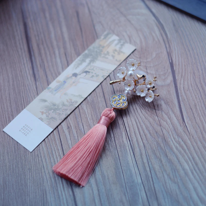 Nature Plum Blossom Tassel Fan Pendants Hanfu Accessories Charms