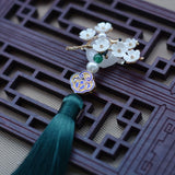 Nature Plum Blossom Tassel Fan Pendants Hanfu Accessories Charms