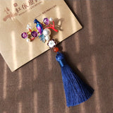 Nature Plum Blossom Tassel Fan Pendants Hanfu Accessories Charms