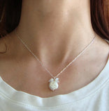 Crystal Jewelry Cluster Necklace with Semi-Precious Stone and Pearls