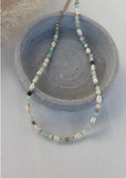 Crystal Jewelry Cluster Necklace with Semi-Precious Stone and Pearls