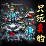 S925 Sterling Silver Bracelet Carving Brave Xiu Retro Chinese Hip-Hop Wind