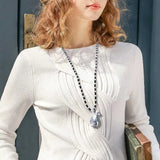 Tibetan Silver Rat Pendant Necklace with Pearl Chain