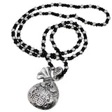 Tibetan Silver Rat Pendant Necklace with Pearl Chain